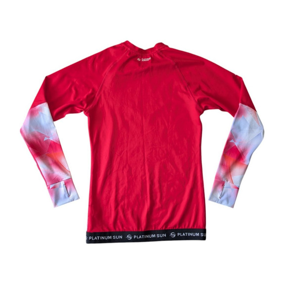 Platinum Sun Long Sleeve Rash Guard for Women Size Large UPF 50+ Active Red Blue - Picture 3 of 12